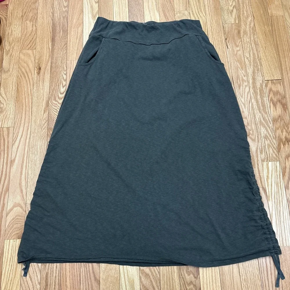 PURE J. JILL Woman's Easy Knit Side-Tie Skirt Y2K Army Green - Size Medium‎